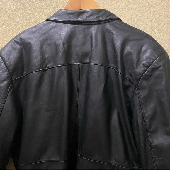 Men’s XL Fingerhut Fashions Black Leather Button Front Jacket - Picture 11 of 16